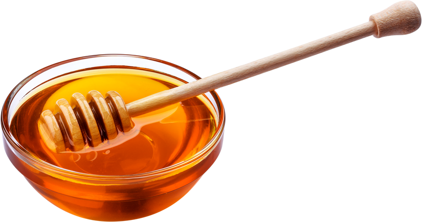 Honey Dipper and Bowl of Pouring Honey