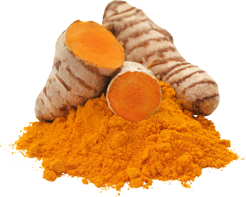 Raw Turmeric with Powder Cutout